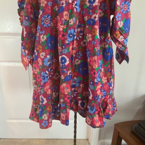Karlie Ruffle London Floral Cotton Poplin Mini Dress Size Medium - Picture 4 of 12
